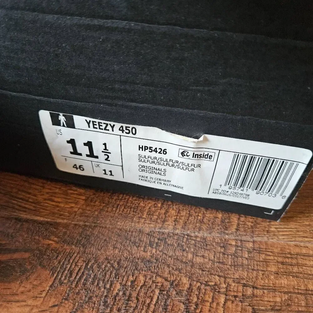 NIB Adidas Yeezy 450 Sulfur Sneakers